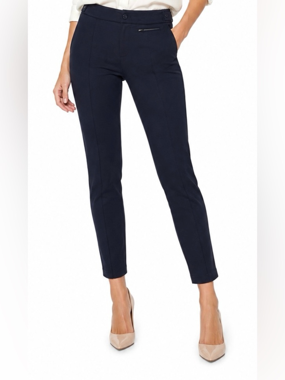 VINCE Navy Slim Stretch Ankle Pants Career Work Trousers Size 8